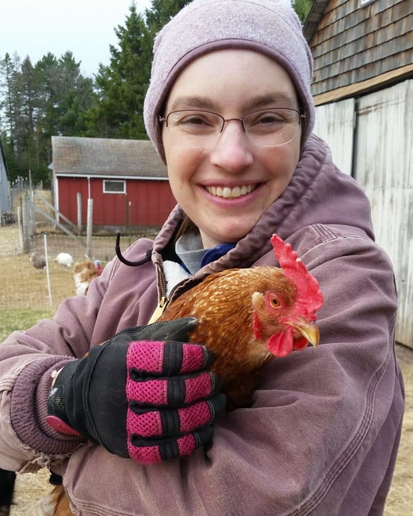 Laura and chicken