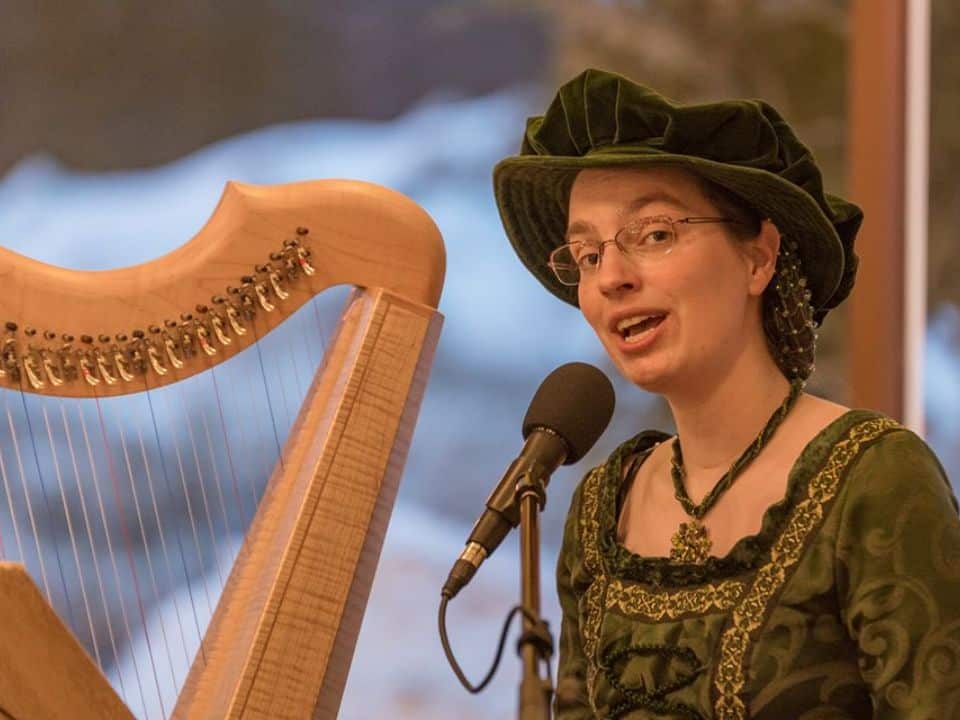 Laura with harp