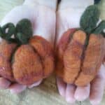 felted pumpkins