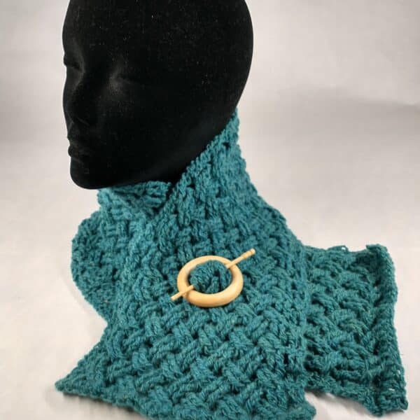 teal cabled scarf