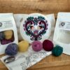 folk heart painting with wool