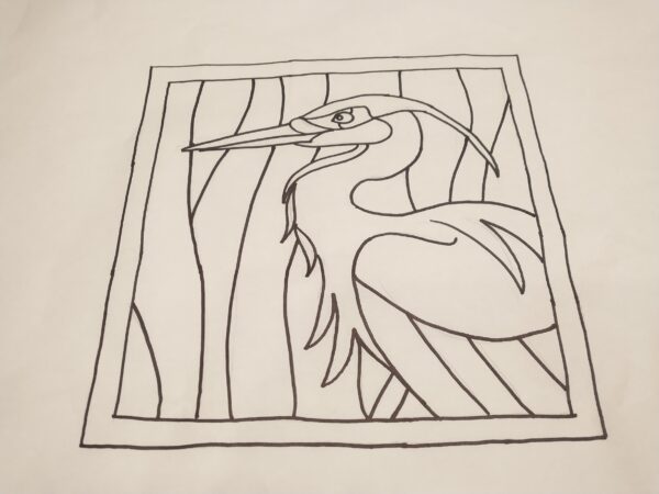 great blue heron design