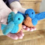 needle felted bluebirds