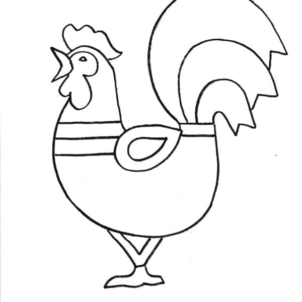 folk rooster tapestry prompt