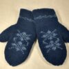 blue double knit mittens