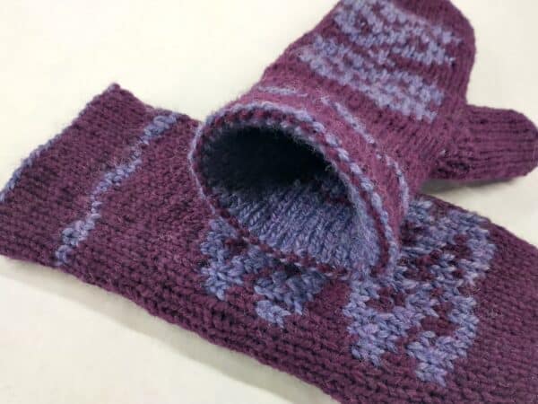 purple mitten inside