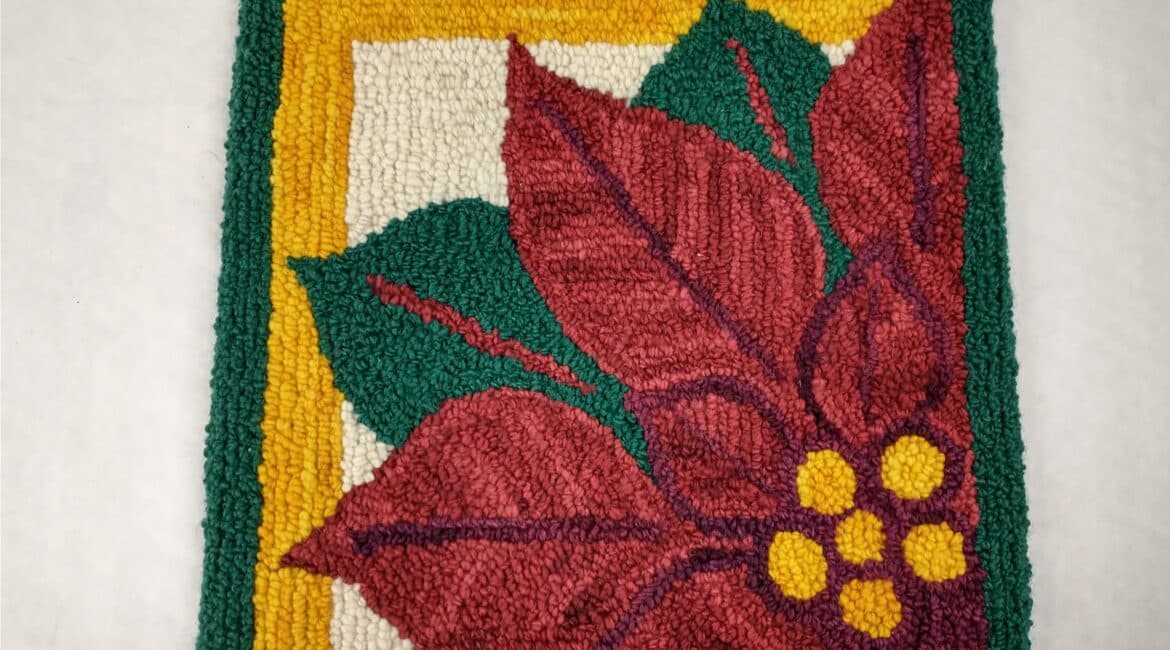 finished punch needle poinsettia