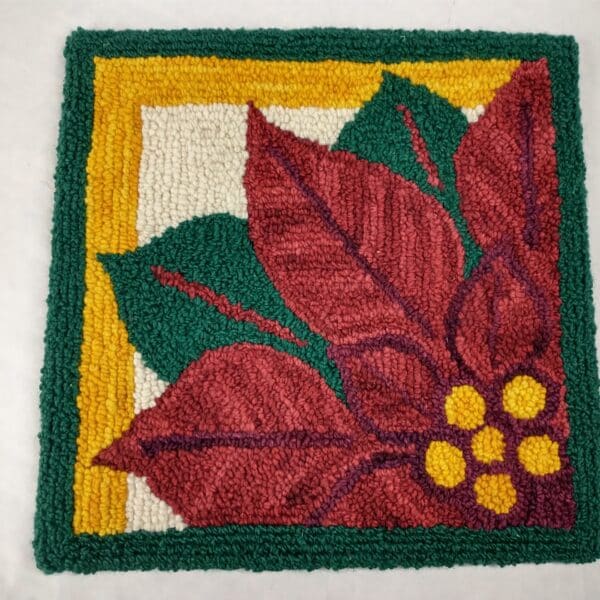finished punch needle poinsettia