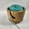 wood yarn bowl side