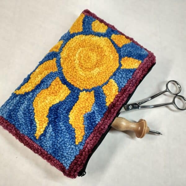 sun and moon punch needle bag