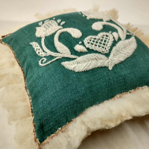 teal pillow side