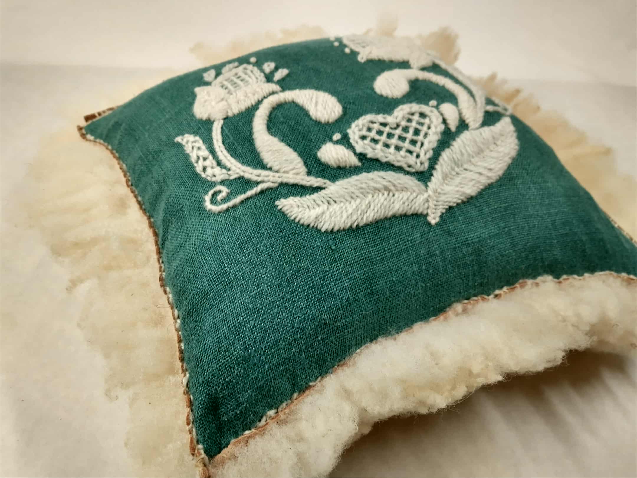 teal pillow side