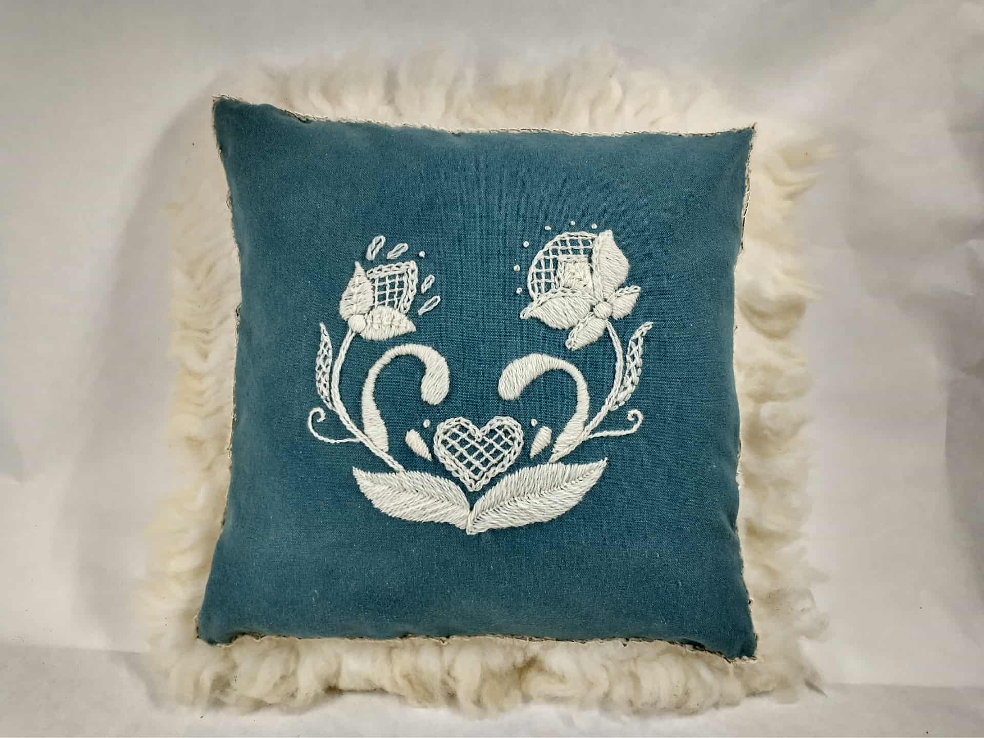 embroidered pillow