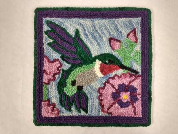 finished hummingbird punch needle