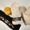 sheepskin embroidered mittens