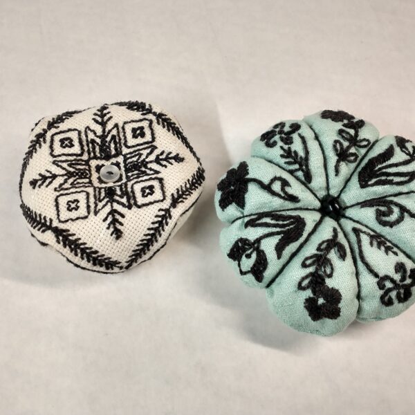 embroidered pin cushions