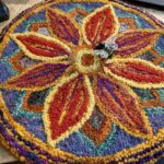 sunflower bee punch needle piece
