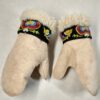 black cuff sheepskin mittens