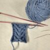 cabled knit in progress