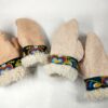 embroidered sheepskin mittens