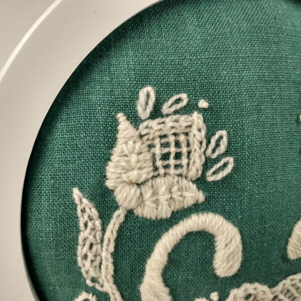wool embroidery detail