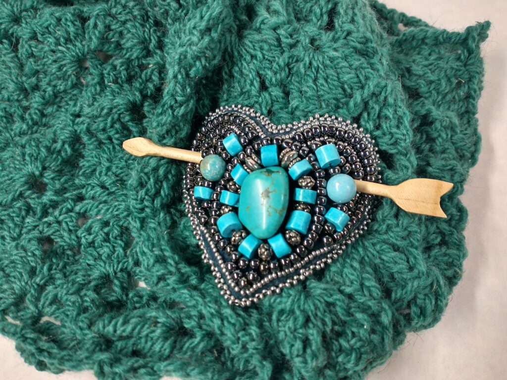 beaded shawl pin