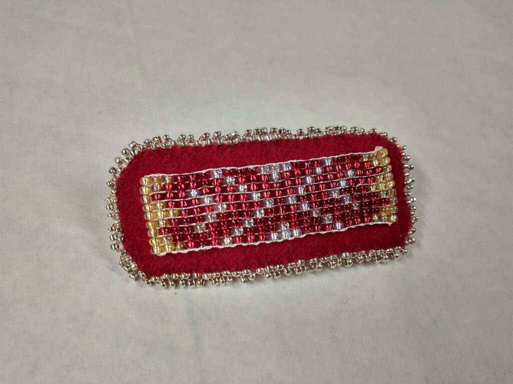 beaded barrette red
