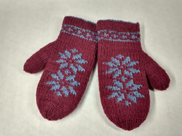 red knit mittens
