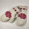 pink knit mittens