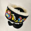 embroidered sheepskin headband