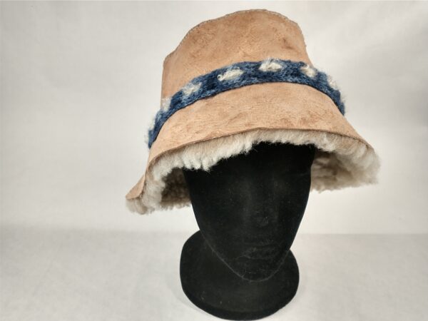 Sheepskin Bucket Hat, Blue Band - Image 2