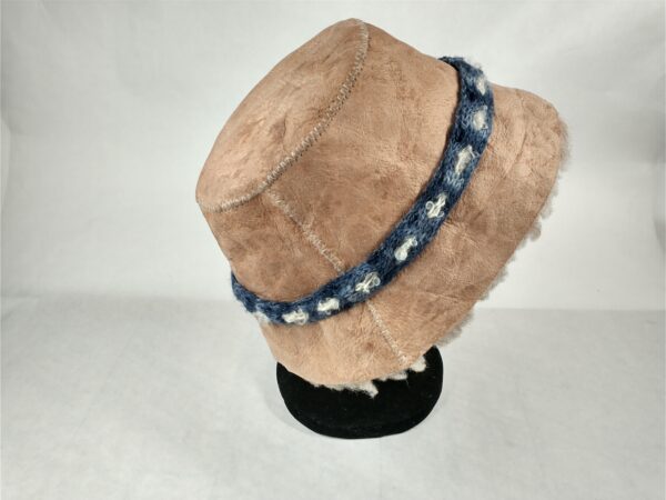 Sheepskin Bucket Hat, Blue Band - Image 3