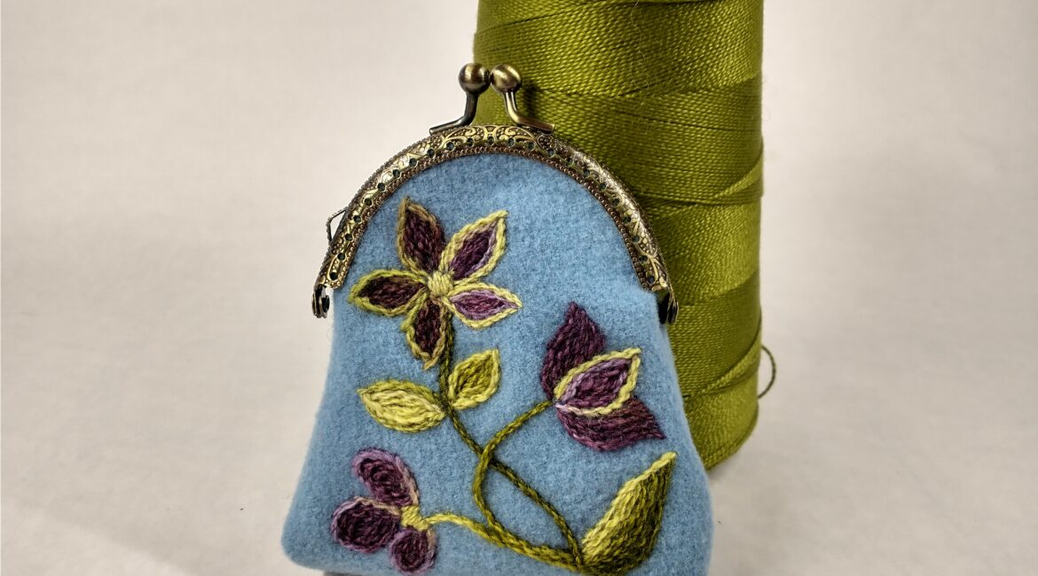 shaded floral coin purse