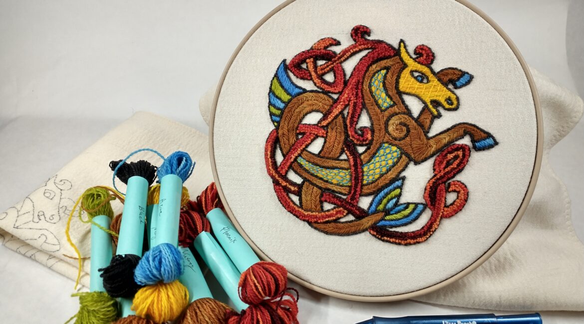 seahorse embroidery project