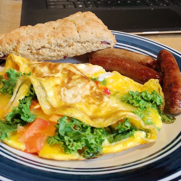 plate with omelet