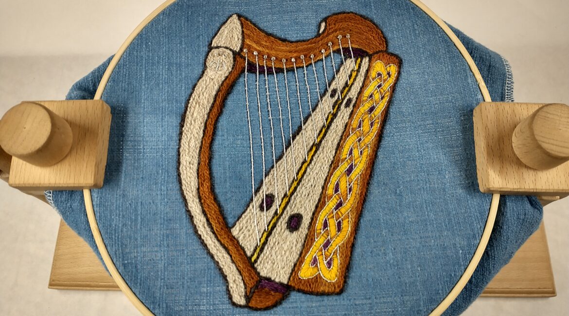 Celtic Harp Embroidery