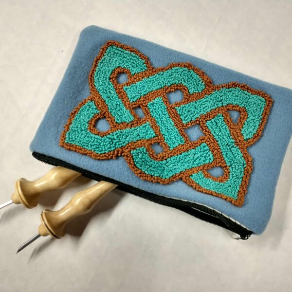 blue bag with accessories