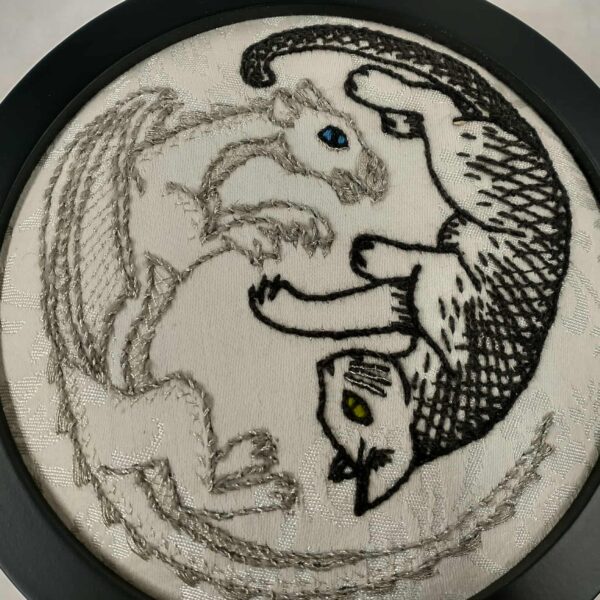 cat and dragon closeup