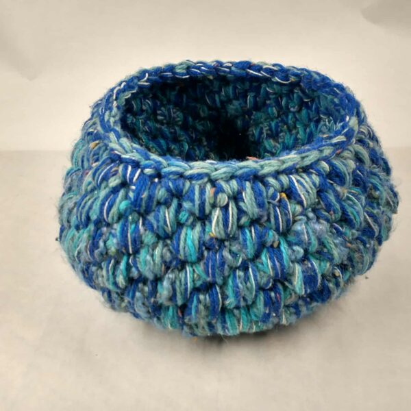 blue yarn bowl