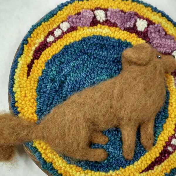 finished felt and punch dog