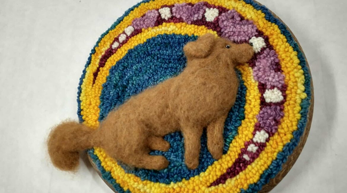 finished felt dog punch