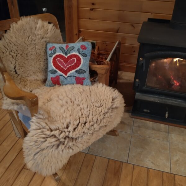 cream springy on chair