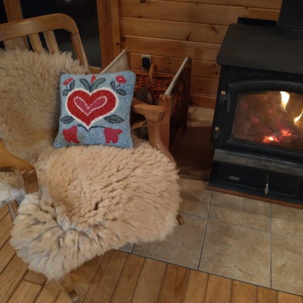 cream compact on chair