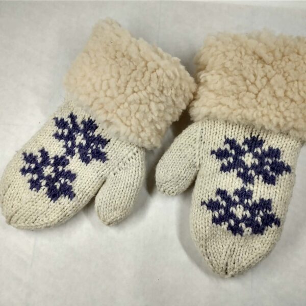 purple sheep cuff mittens