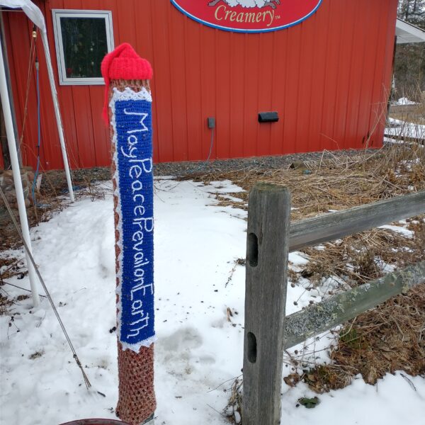 peace pole at Farmstead